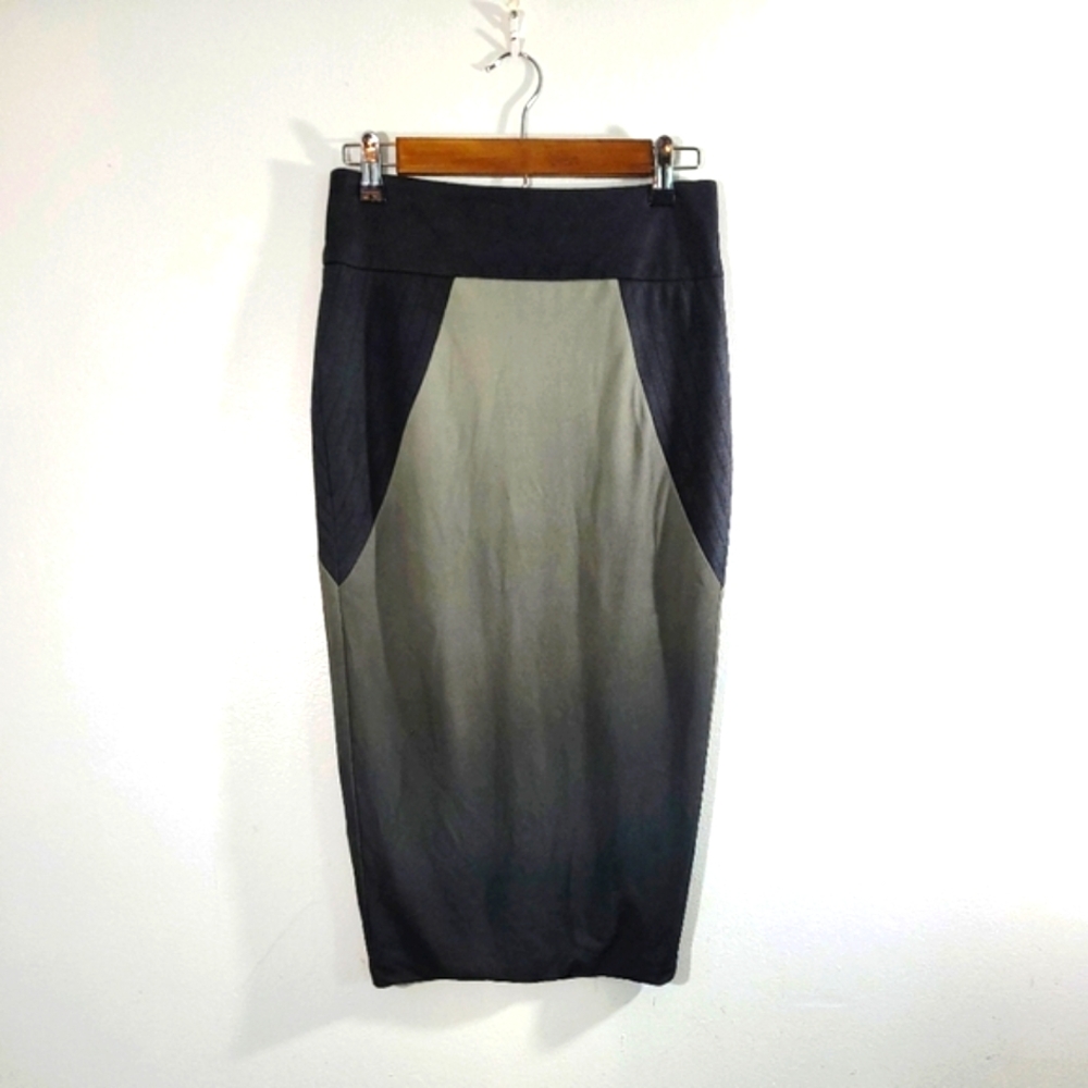 Sally LaPointe Pencil Skirt Black leather ombre Sz 6 New